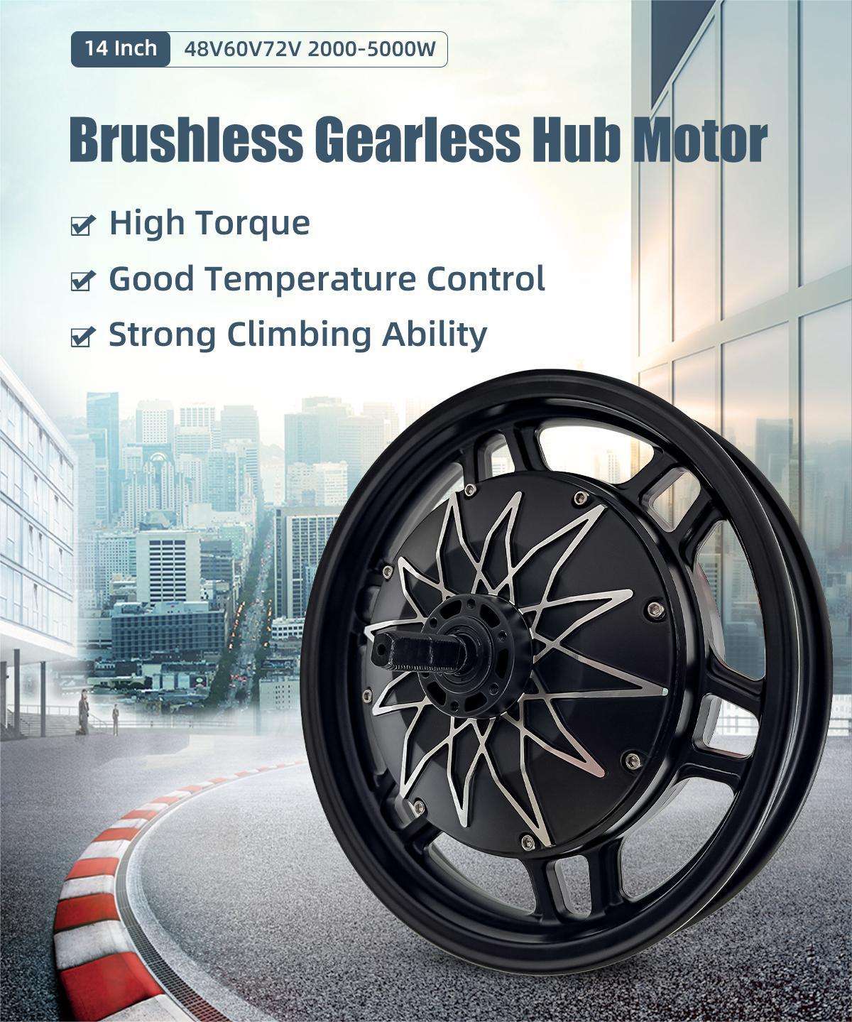 고속 14인치 BLDC 모터 전기 자전거 스쿠터 48v - 72V 5000W Hub Motor Kit 리뷰 및 가격